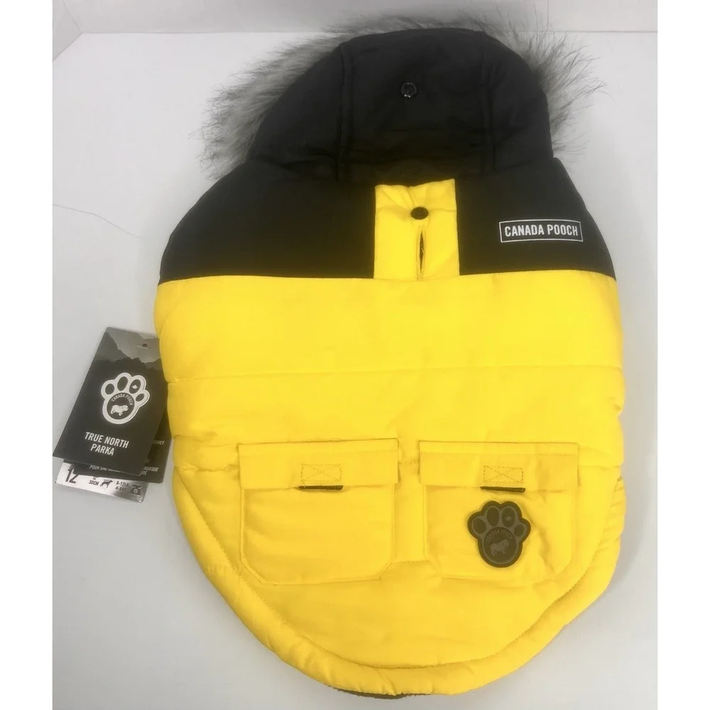 Canada Pooch Dog Cool Factor Button Jacket Size 12 8-12 lbs Winter Parka NWT